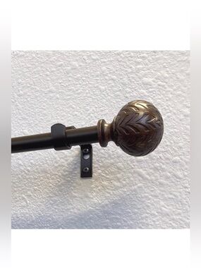 Hermosa Adjustable Curtain Rod Set, Walnut (NEW)